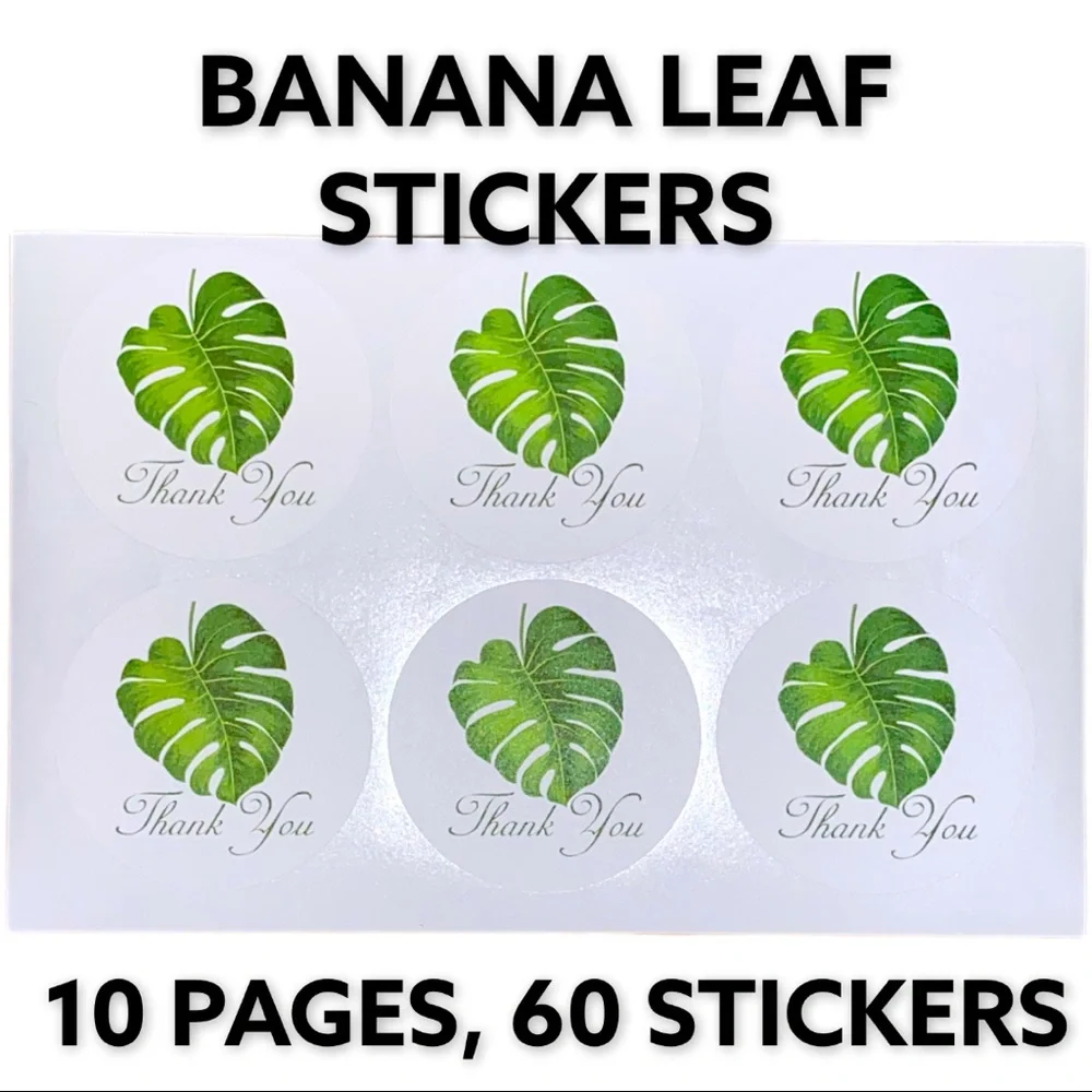 120 2.5” Banana Leaves Stickers PRICE IS FIRM